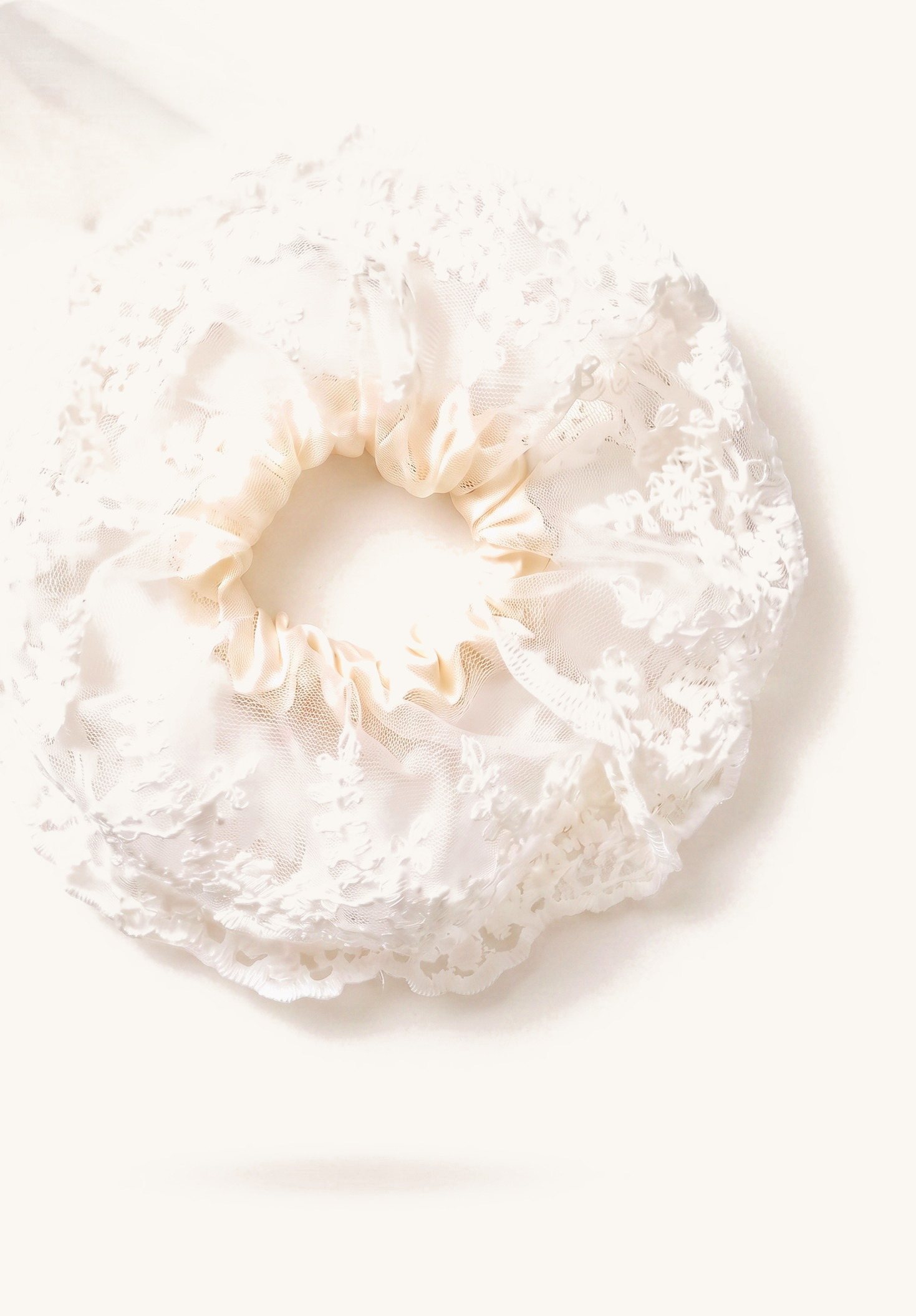Chantilly Lace Scrunchie — on the Elle & Ivy packaging card