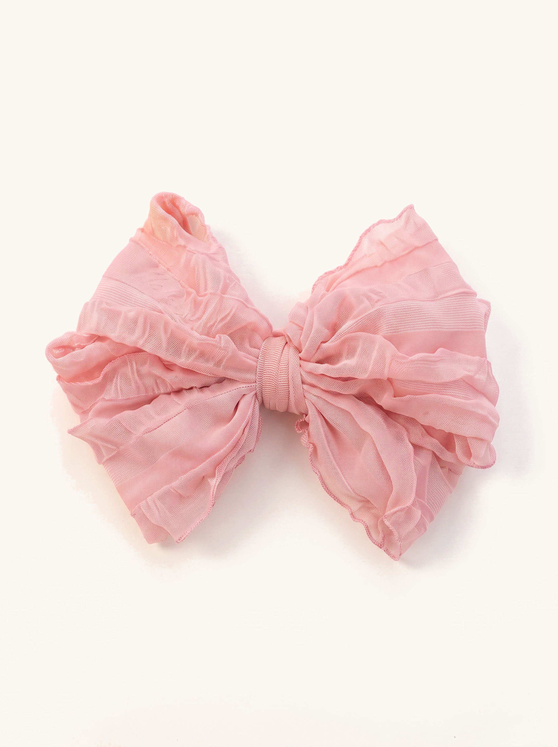 Pink Ruffle Tulle Bow Headband — on the Elle & Ivy packaging card